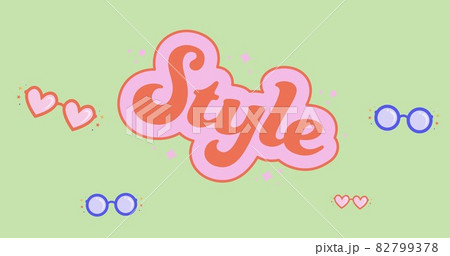Composition of style text on green background 82799378