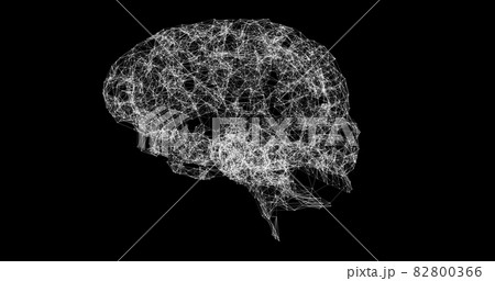 3D human brain spinning against black background 3D human brain spinning against black background 82800366