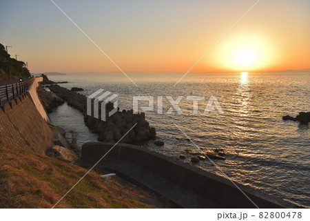 海と夕日が美しいドライブコース 淡路サンセットライン 海と夕日が美しいドライブコース 淡路サンセットライン 82800478
