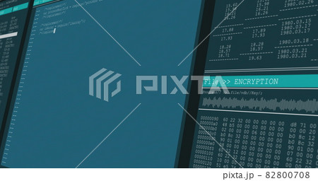 Image of data processing on computer screens 82800708