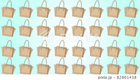 Composition of beige handbags repeated in rows, on graduated pale blue background 82801438