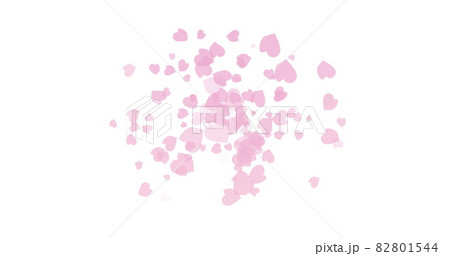 Pale pink hearts gently expolding on a white background Pale pink hearts gently expolding on a white background 82801544