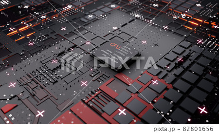 Central Computer Processors CPU concept. 3d rendering Central Computer Processors CPU concept. 3d rendering 82801656