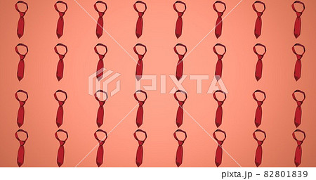Composition of red neck ties repeated in rows, on pink background 82801839