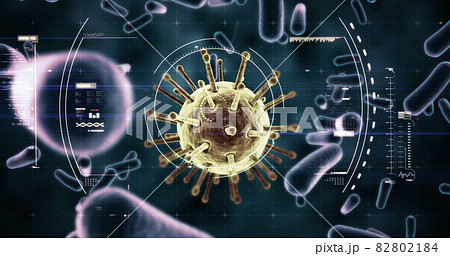 Image of macro Covid-19 coronavirus cells spreading 82802184
