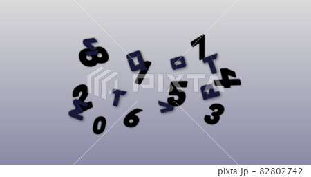 Random numbers and alphabets moving and changing against grey background Random numbers and alphabets moving and changing against grey background 82802742
