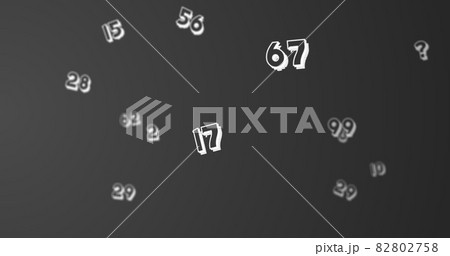 Random numbers, figures, and symbols move towards the left in a vast and empty space Random numbers, figures, and symbols move towards the left in a vast and empty space 82802758