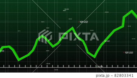 Image of green graph line on green grid Image of green graph line on green grid 82803341