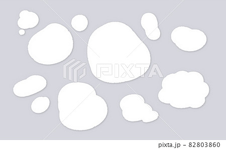 薄く影のついた白いもこもこフレームのベクター素材セット 薄く影のついた白いもこもこフレームのベクター素材セット 82803860