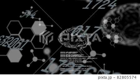 Image of numbers changing and data processing with human brains 82805574