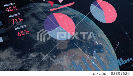 Graph and chart over earth. Graph and chart over earth. 82805620