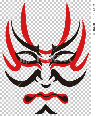 Japanese traditional arts Kabuki face makeup 82805806