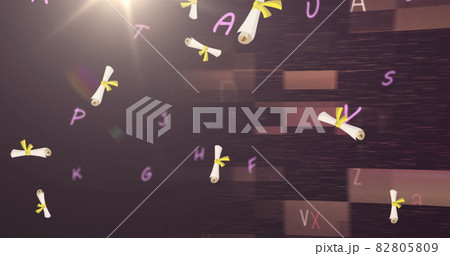 Digital image of multiple diploma degree...のイラスト素材 [82805809] - PIXTA