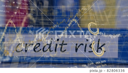 Image of financial data processing over credit risk writing Image of financial data processing over credit risk writing 82806336