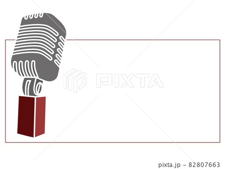 Composition of gray microphone icon on white background 82807663