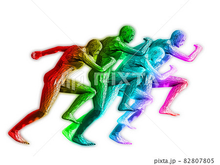 競争する人々のイラストのイラスト素材