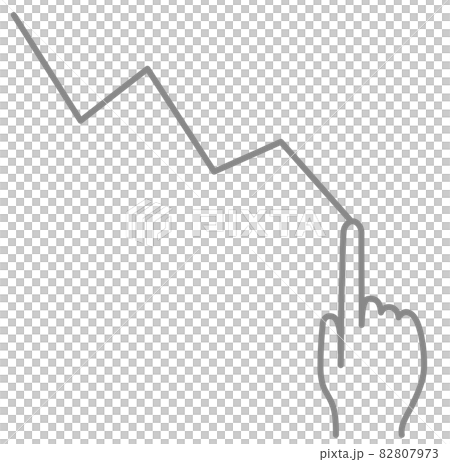 値動きを指で追っているイラスト 値動きを指で追っているイラスト 82807973