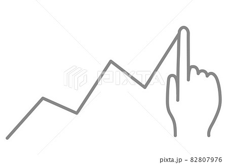 値動きを指で追っているイラスト 値動きを指で追っているイラスト 82807976