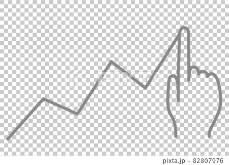 値動きを指で追っているイラスト 値動きを指で追っているイラスト 82807976