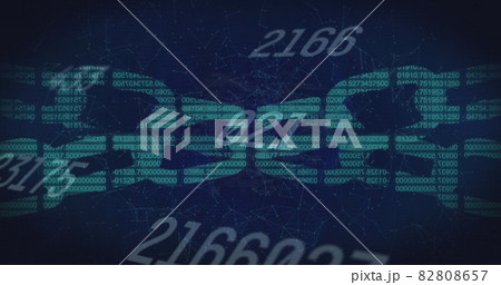 Image of online security padlock and chains with numbers changing 82808657