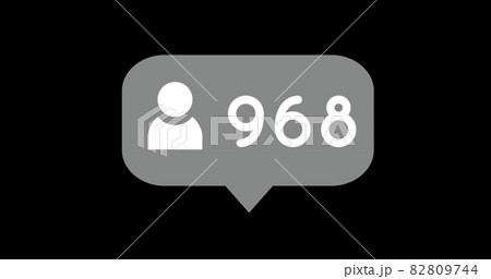 Message bubble and profile icon with numbers for social media 4k Message bubble and profile icon with numbers for social media 4k 82809744