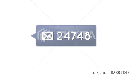 Message icon with increasing numbers 4k 82809848