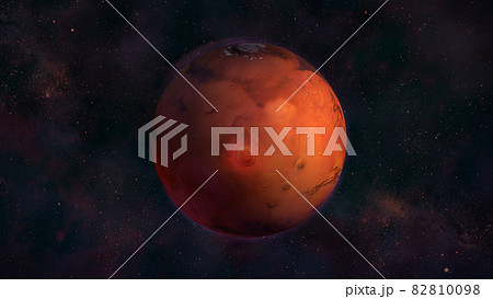 Planet Mars from space with a view of Nix Olympica Planet Mars from space with a view of Nix Olympica 82810098