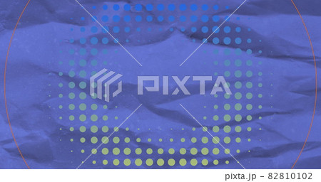 Dots and circles moving against blue crumpled background 82810102
