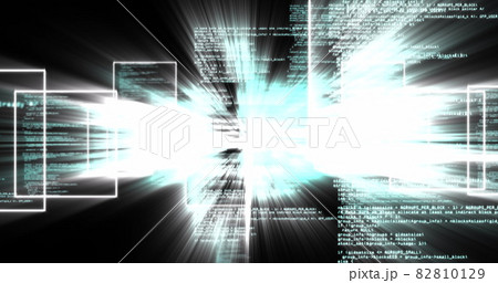 Image of information scrolling with flashy lights on black background Image of information scrolling with flashy lights on black background 82810129