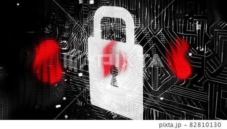 Security padlock icon against black background 82810130