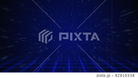 White particle coming from the background above squared floor 4k 82810338