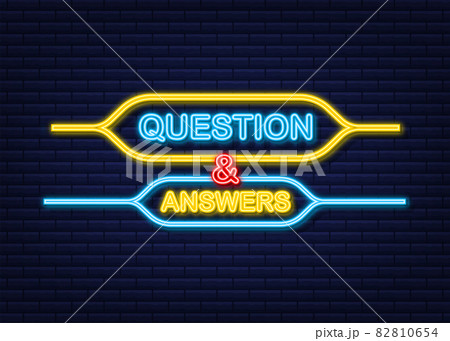 Question and Answer Bubble Chat neon icon. Question and Answer Bubble Chat neon icon. 82810654