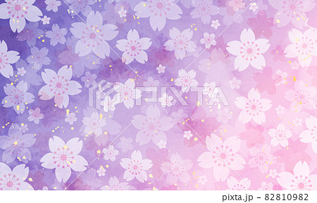 水彩の夜桜のベクターイラスト背景 82810982