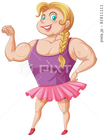 Muscular girl cartoon character sticker Muscular girl cartoon character sticker 82811111