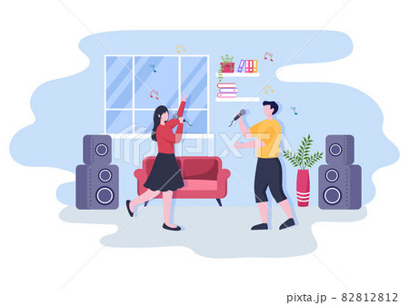 Music Festival Background Vector Illustration With Musical Instruments and Live Singing Performance for Poster, Banner or Brochure Template 82812812