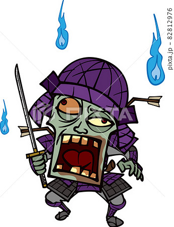 ふらふら徘徊するサムライゾンビ【2頭身】 82812976