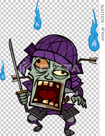 ふらふら徘徊するサムライゾンビ【2頭身】 82812976