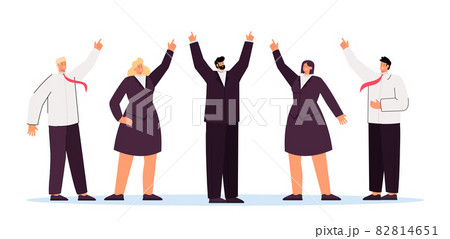 Business team and executive showing upward direction Business team and executive showing upward direction 82814651