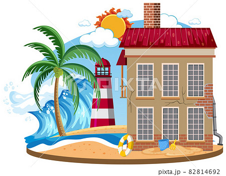 Old abandon building on the island 82814692