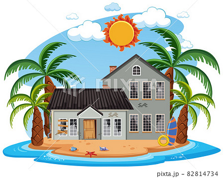 Abandon beach house on the island 82814734