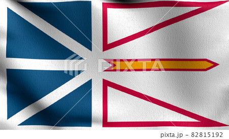 Newfoundland and Labrador Canada flag blowing in the wind. 3D rendering illustration of waving sign Newfoundland and Labrador Canada flag blowing in the wind. 3D rendering illustration of waving sign 82815192