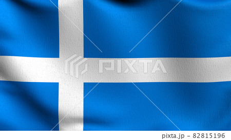 Shetland flag blowing in the wind. 3D rendering illustration of waving sign Shetland flag blowing in the wind. 3D rendering illustration of waving sign 82815196