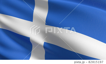 Shetland flag blowing in the wind. 3D rendering illustration of waving sign Shetland flag blowing in the wind. 3D rendering illustration of waving sign 82815197