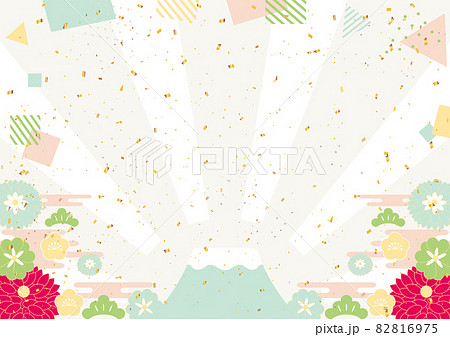 可愛らしい配色のお正月背景 可愛らしい配色のお正月背景 82816975