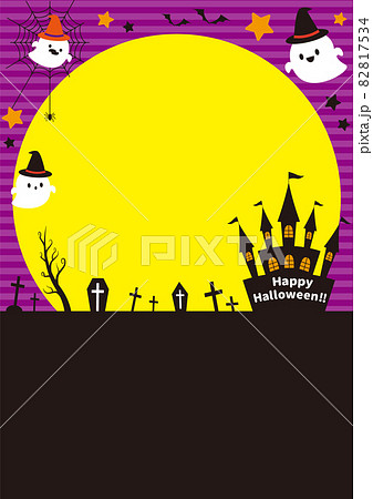 18_Halloween full moon and ghost frame 18_Halloween full moon and ghost frame 82817534