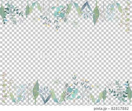Winter Scandinavian fashionable plant white back frame illustration vector material 82817882