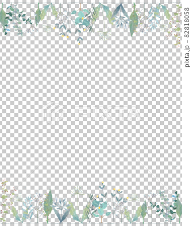White background vertical frame illustration vector material of winter Scandinavian fashionable plants 82818058