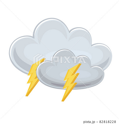 Weather icon - cloud with lightning. Vector illustration 82818228