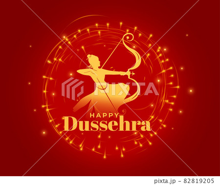 beautiful red dussehra festival wishes card design 82819205