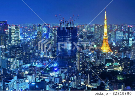 東京タワーと蒼い街 東京タワーと蒼い街 82819390